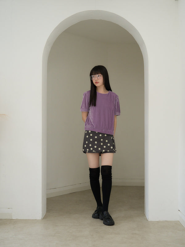 velour puff sleeve top