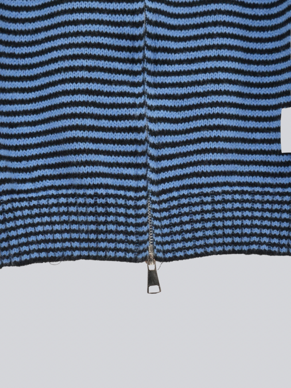 border knit zip hoodie