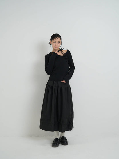 ribbon choker knit top