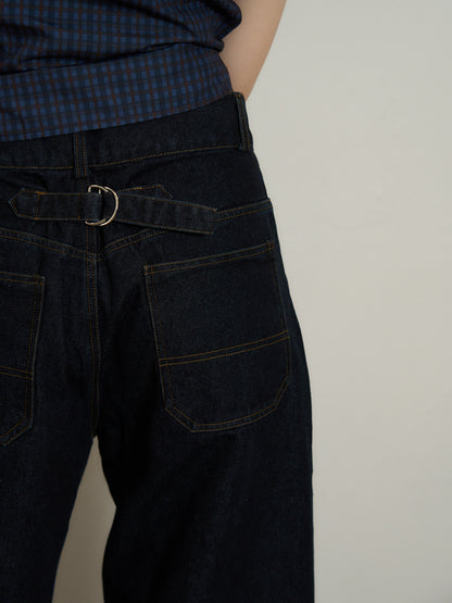 wide leg denim pants