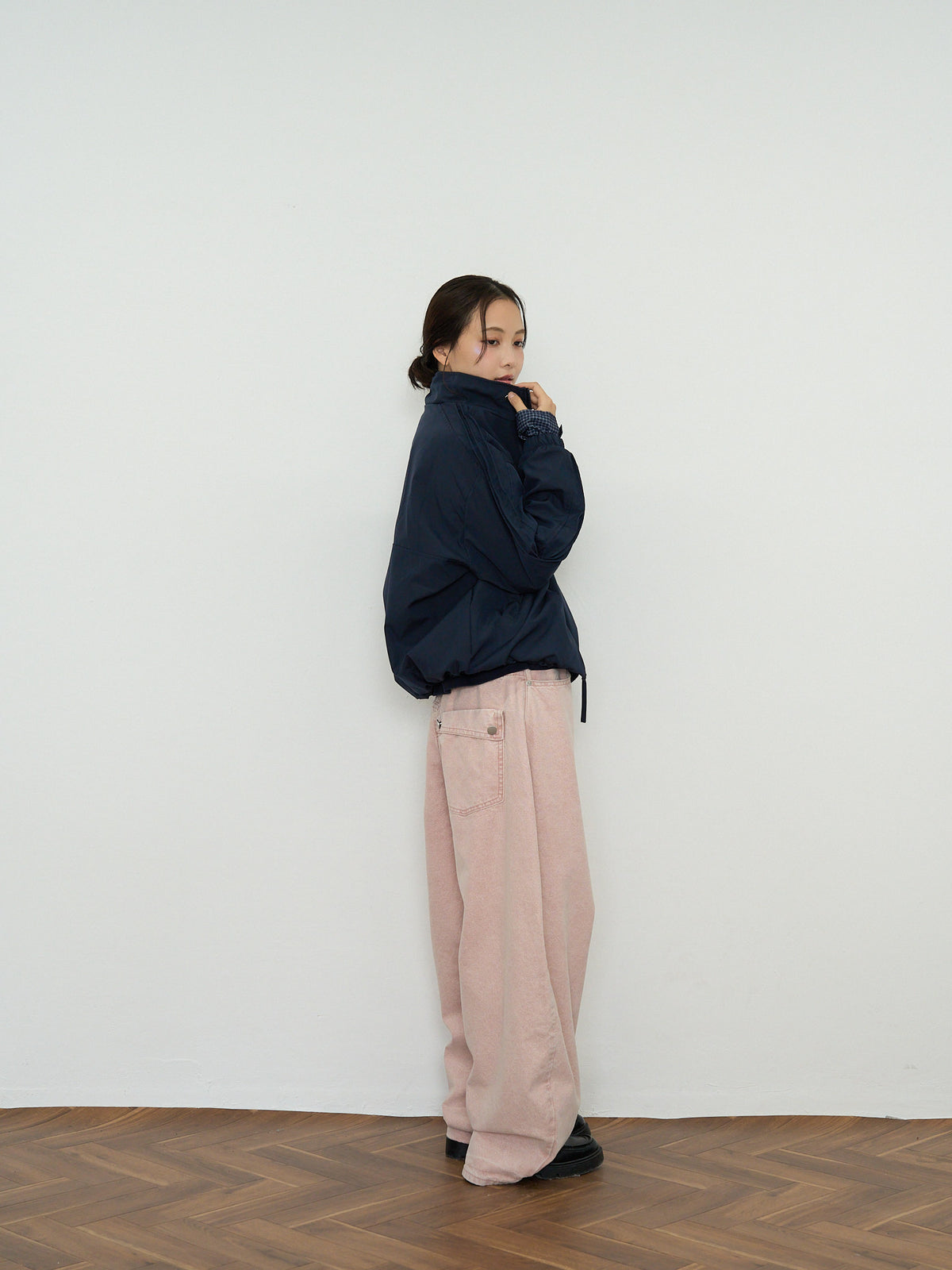 stand collar blouson