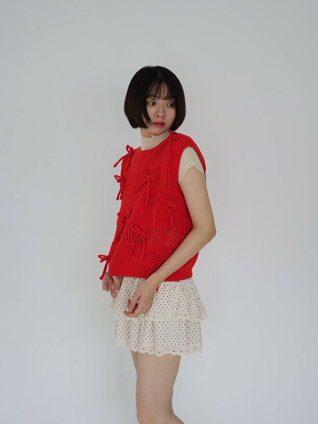 ribbon knit vest