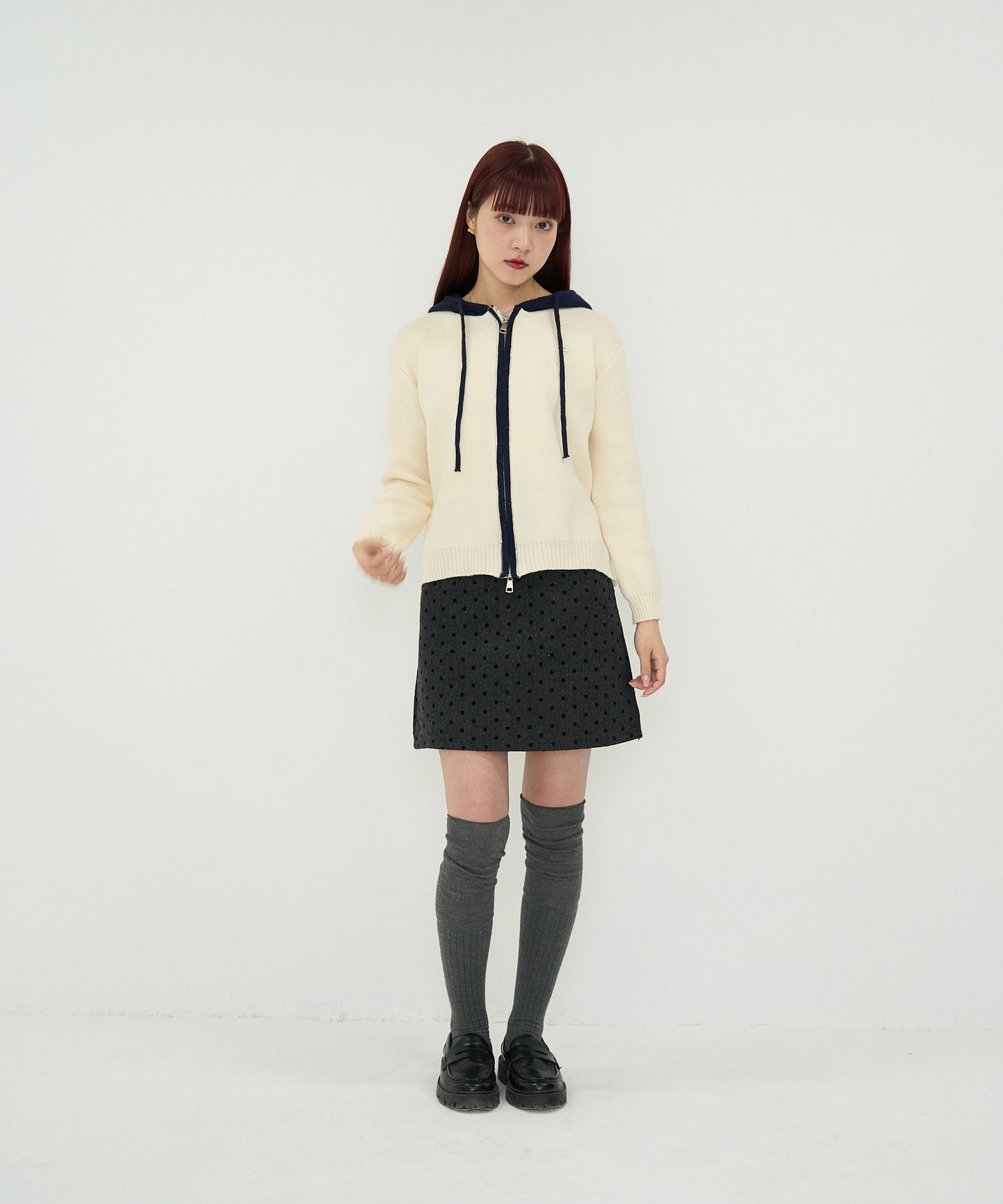 bicolor zip knit