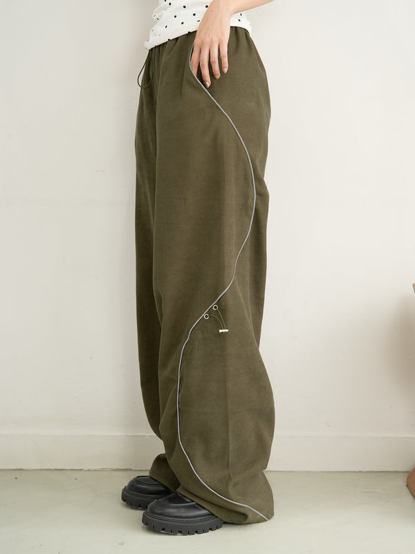 stitch line wide pants