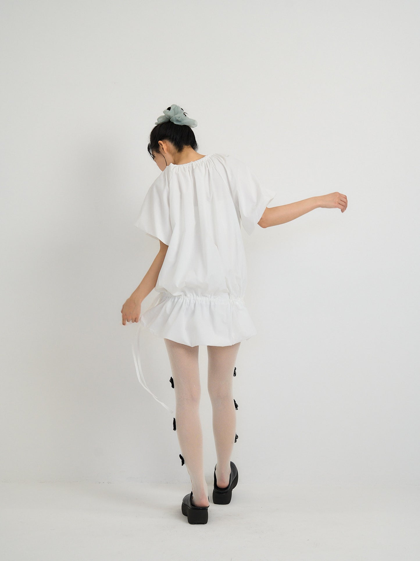 drawstring mini dress