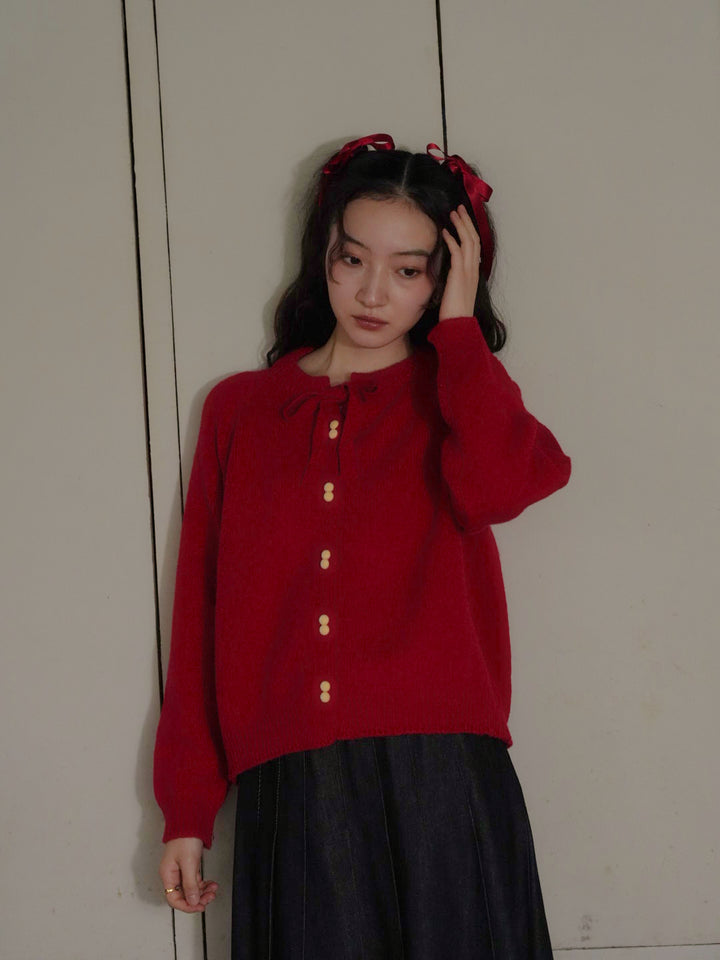 ribbon tie knit cardigan 【 11/6 19:00 発売予定 】