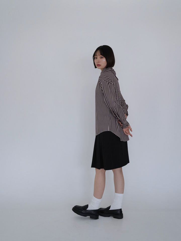 【8月26日発送予定】asymmetric stripe shirt