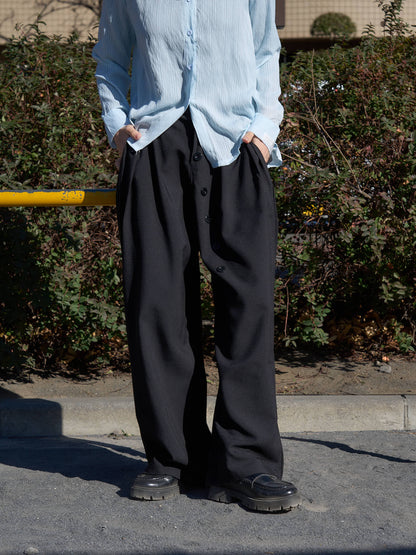 アシンメトリー ワイドパンツ 大人カジュアル レディース Uenui