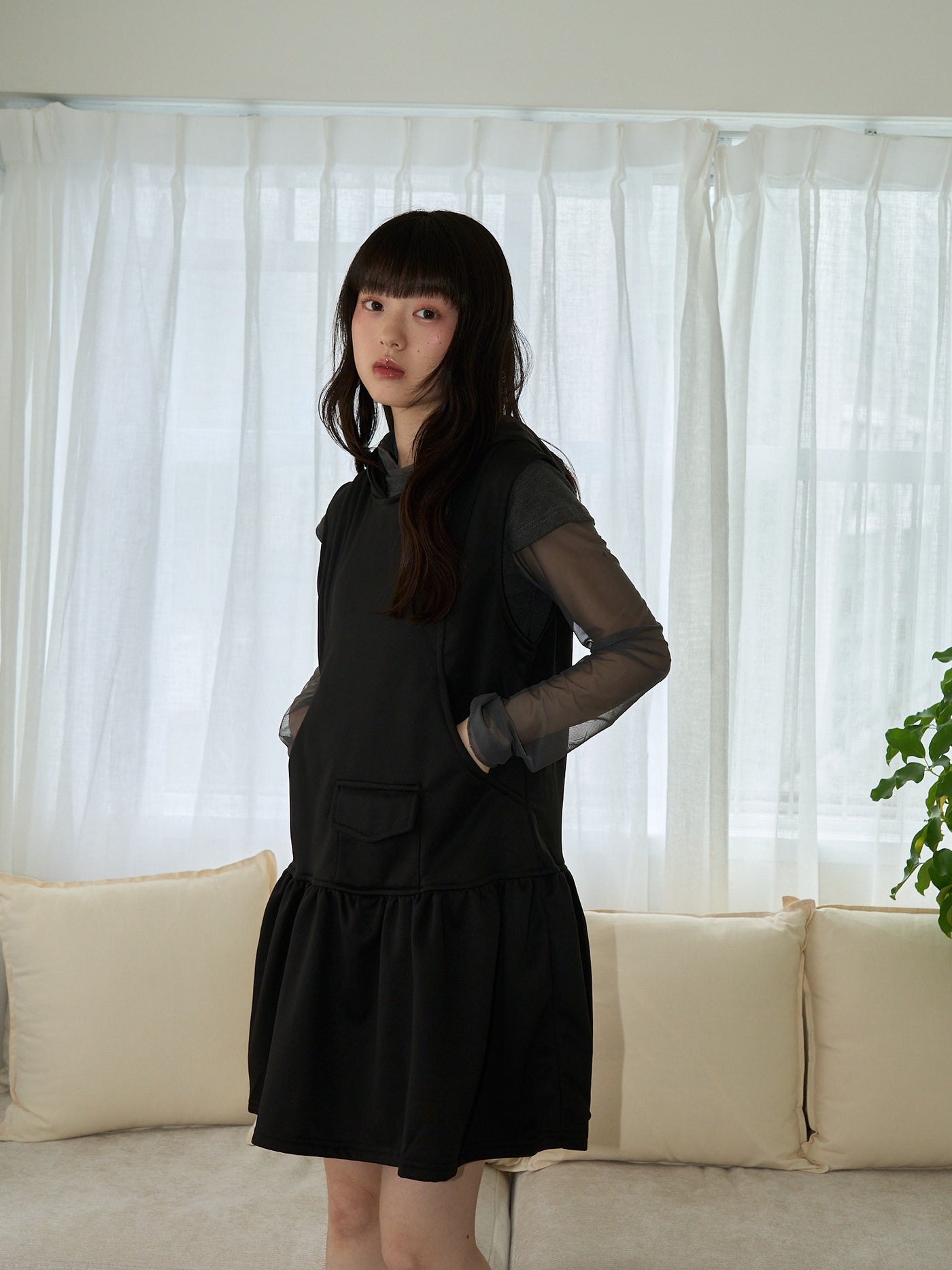 シアー 重ね着風トップス 大人カジュアル レディース Uenui