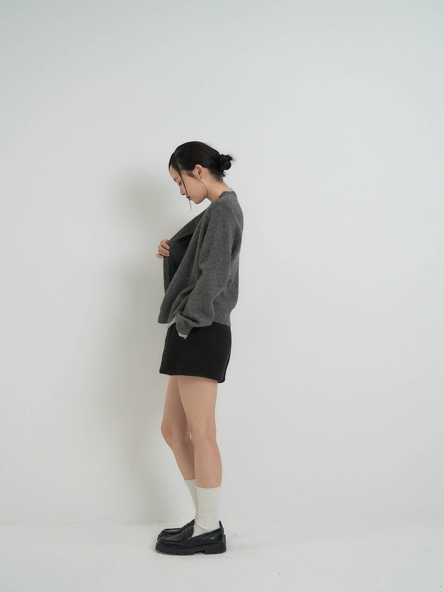 layered knit cardigan