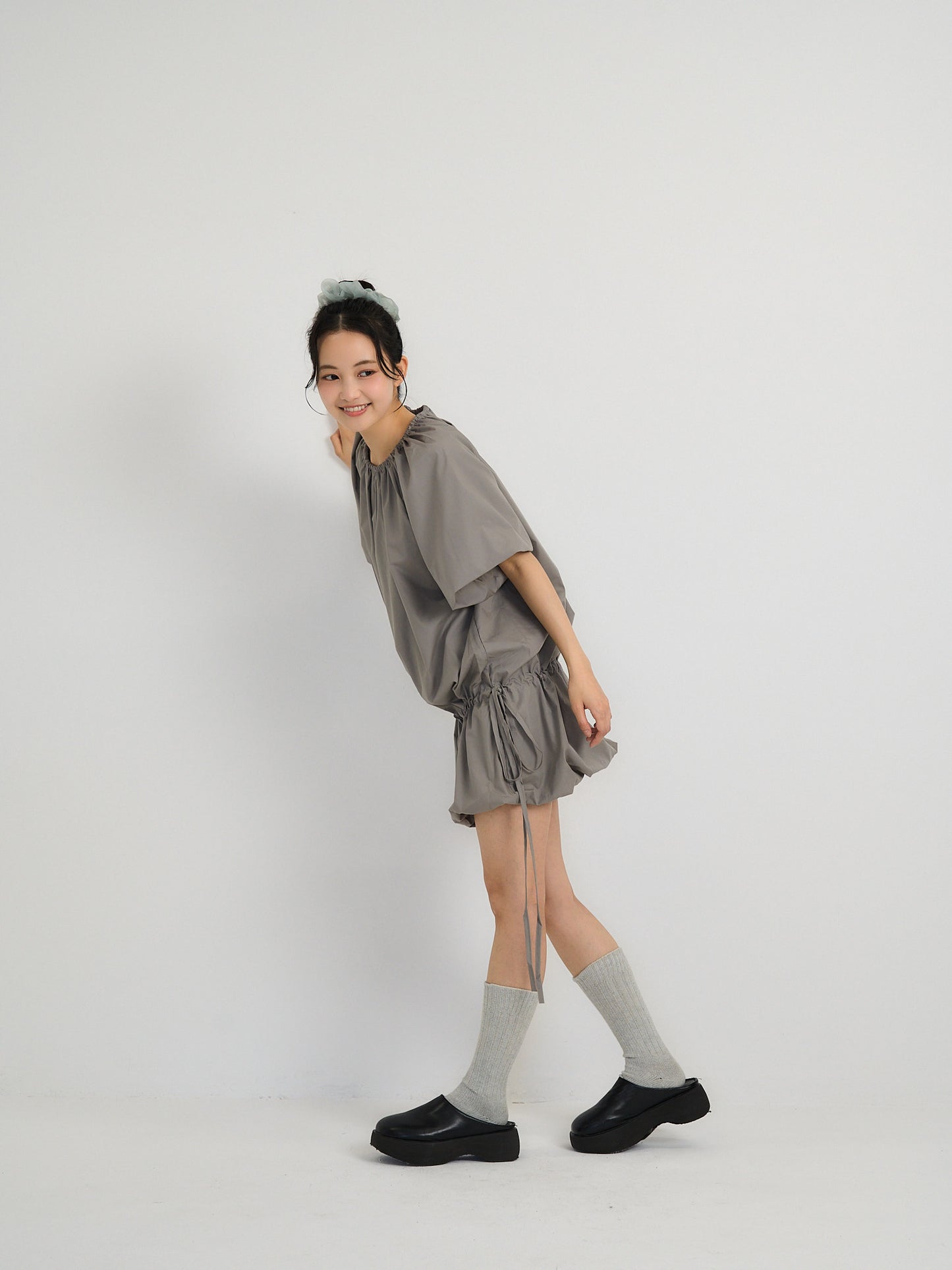 drawstring mini dress