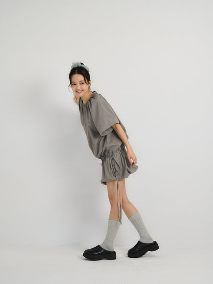 drawstring mini dress