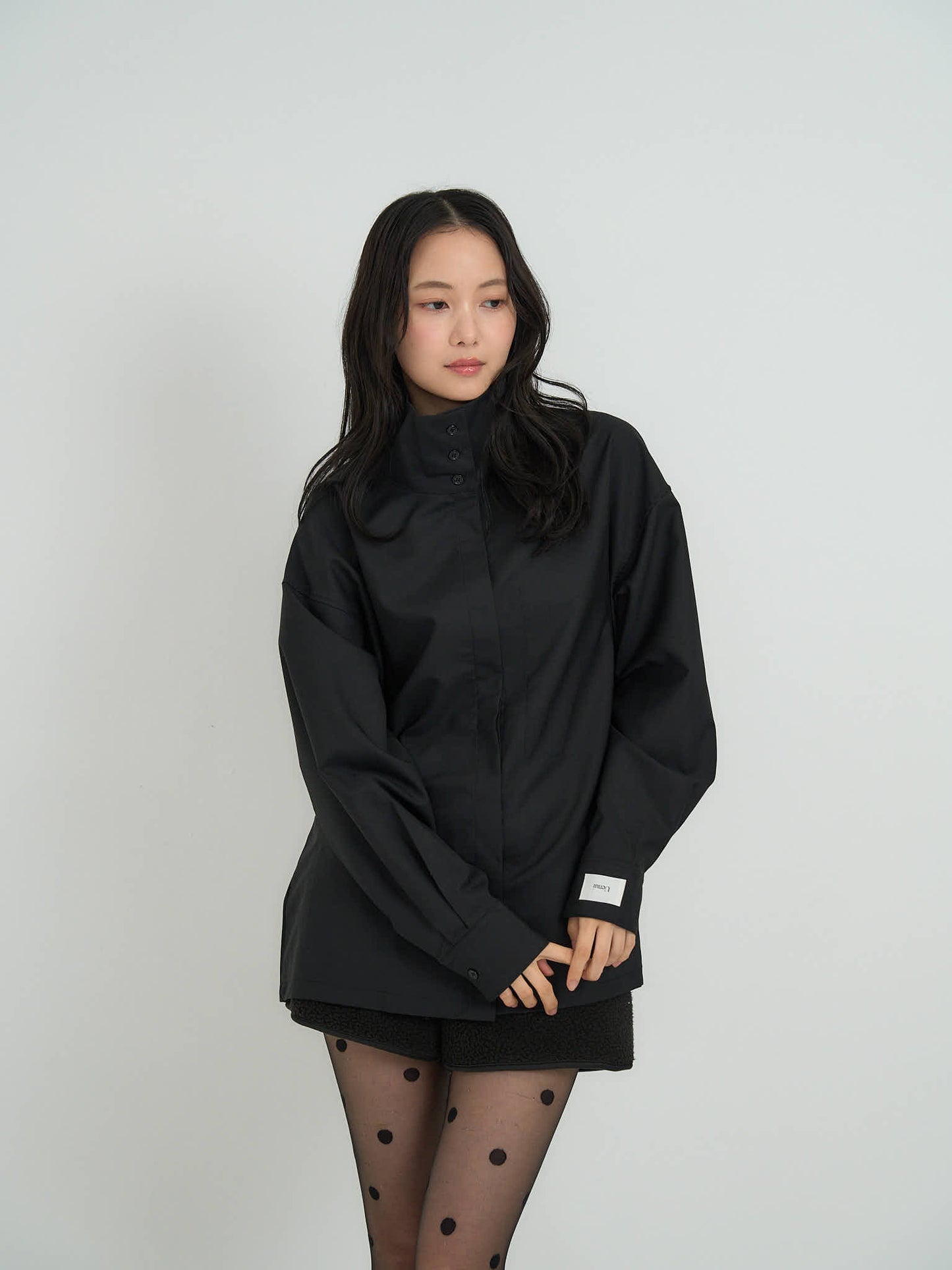 stand collar oversize shirt