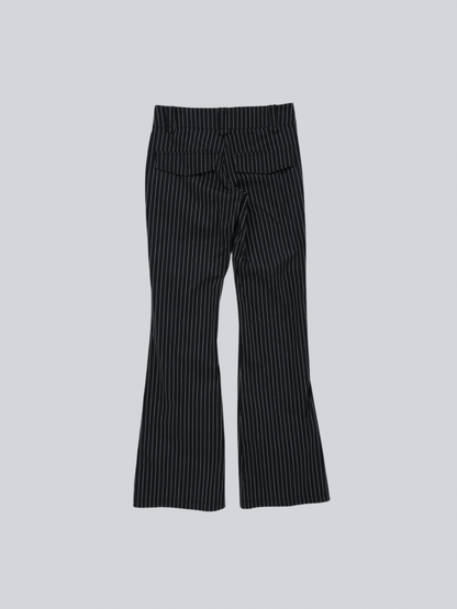 low rise pinstripe flare pants