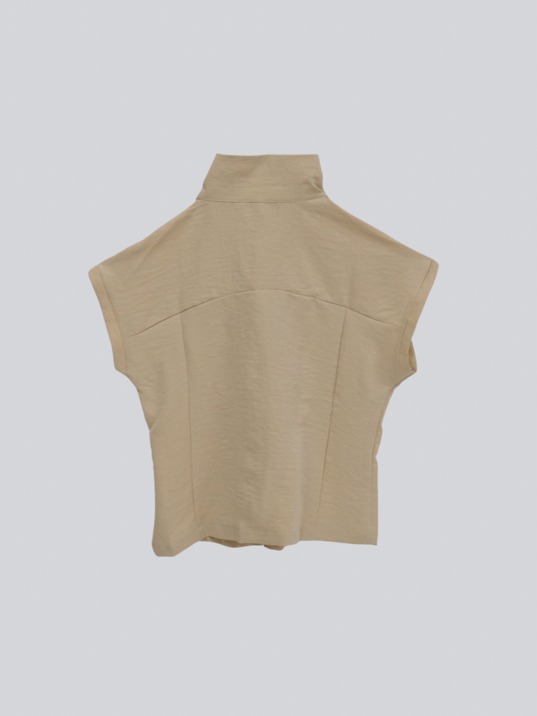 asymmetric collar shirt