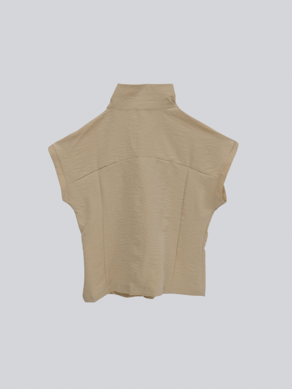 asymmetric collar shirt