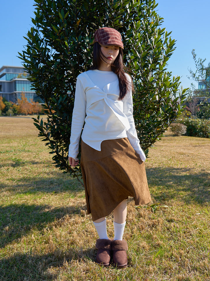 suede asym skirt