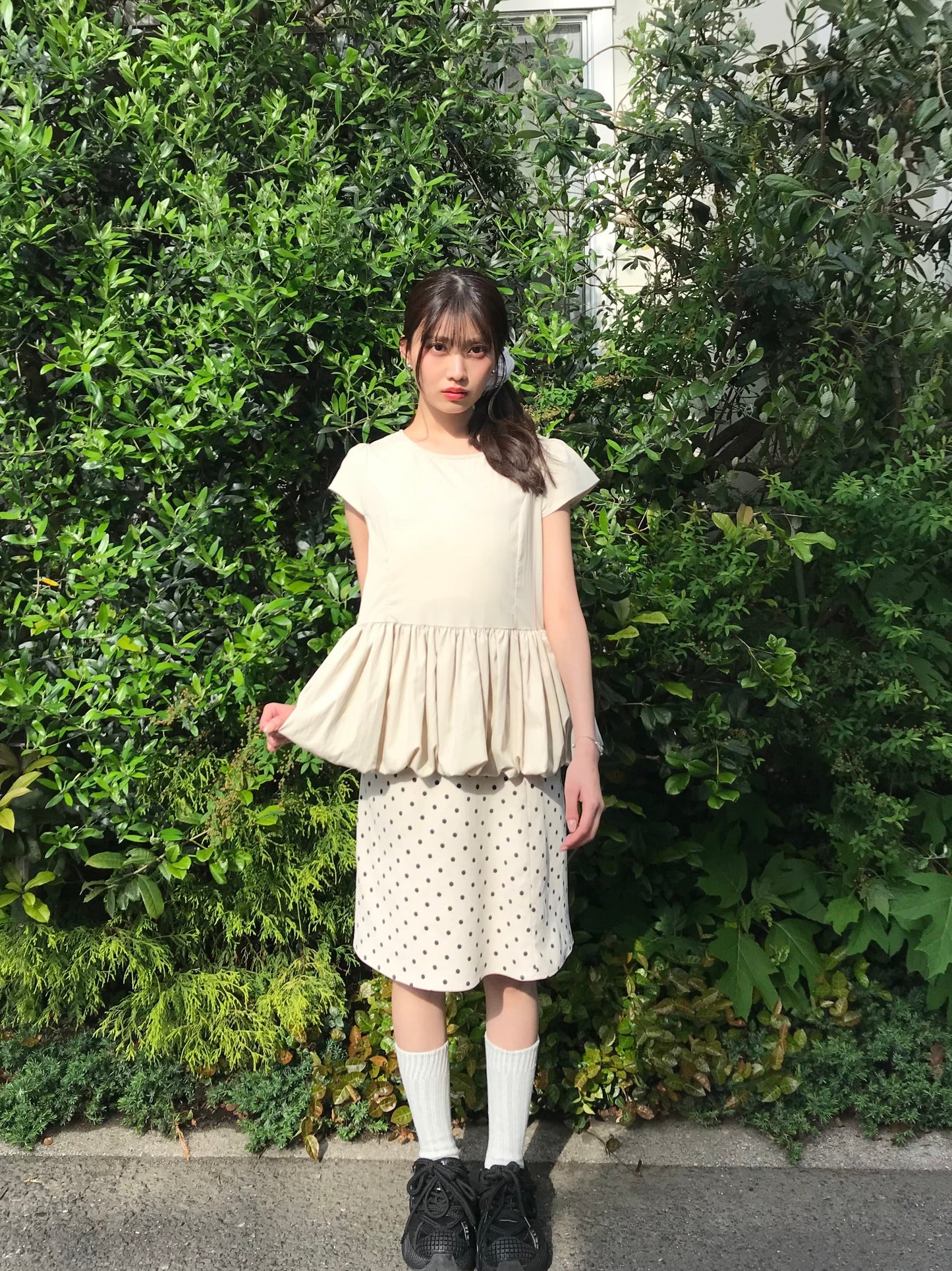 polka dot  midi skirt