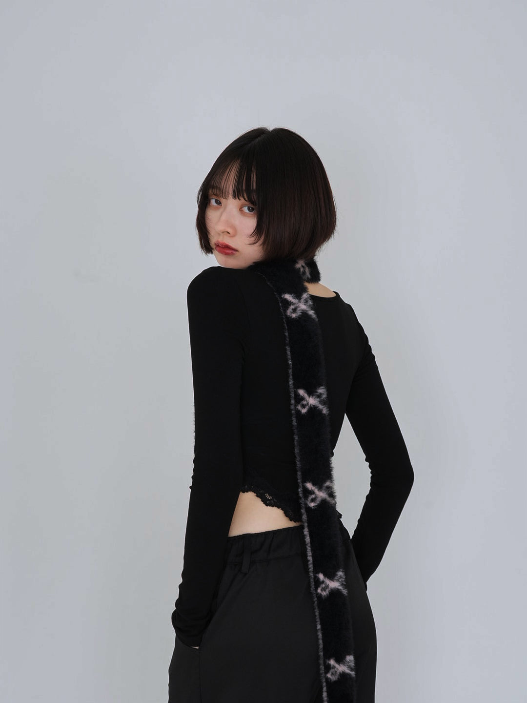 ribbon fur scarf