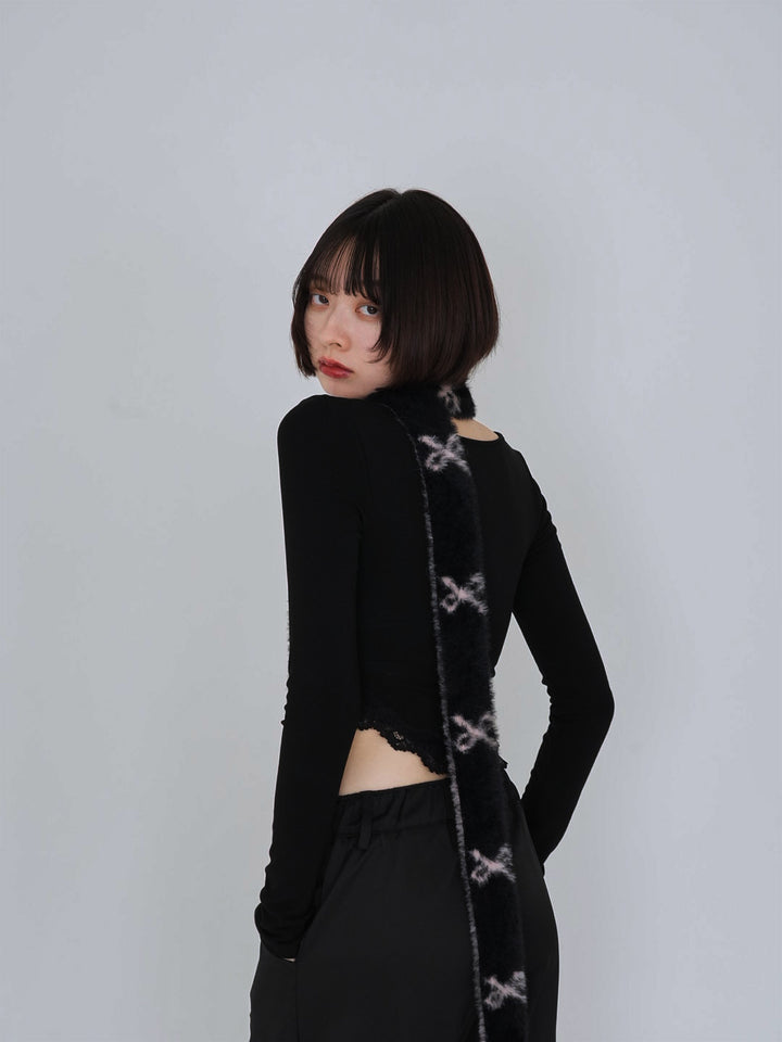 ribbon fur scarf