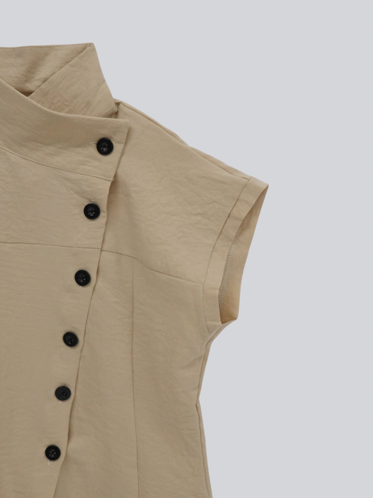 asymmetric collar shirt