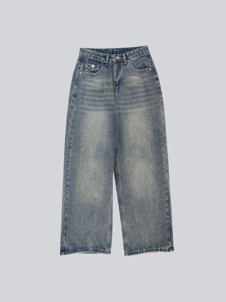 wide flap pocket denim
