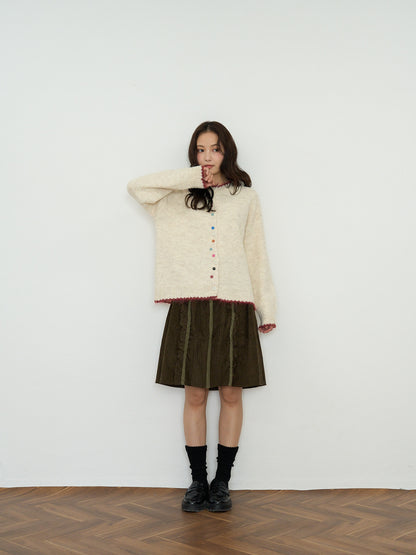 color button knit cardigan