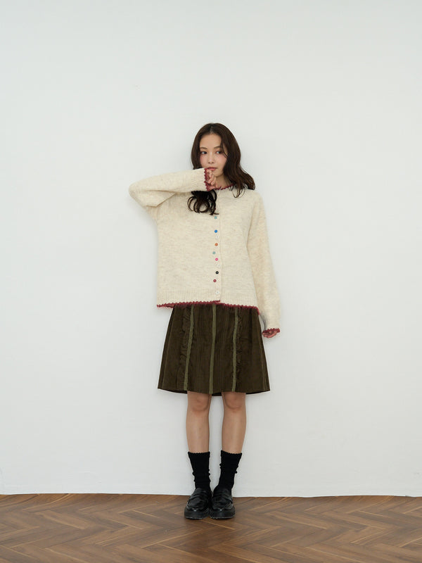 color button knit cardigan