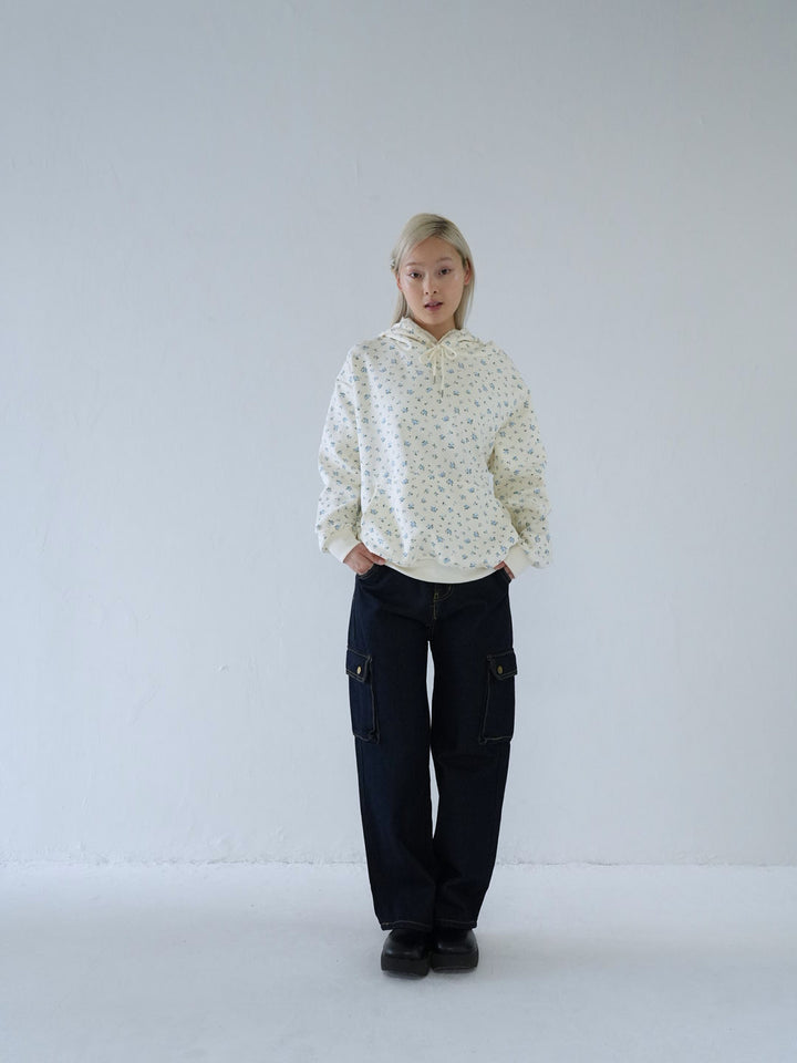 【 10月上旬発送予定 】tiny floral frill hoodie