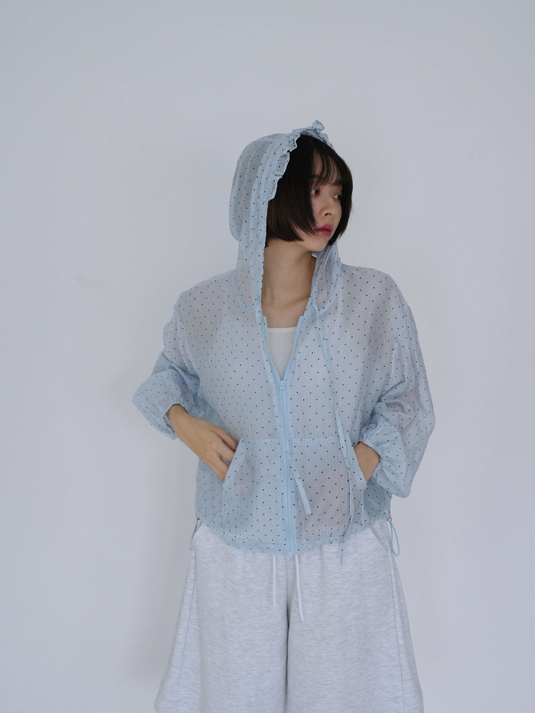 【8月26日発送予定】frill sheer hoodie