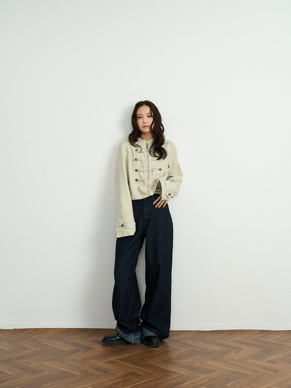 napoleon button short jacket