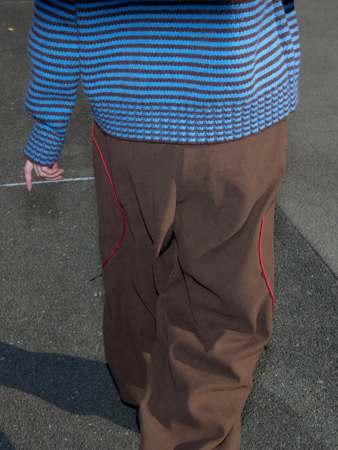 stitch line wide pants