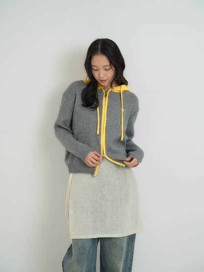 bicolor zip knit