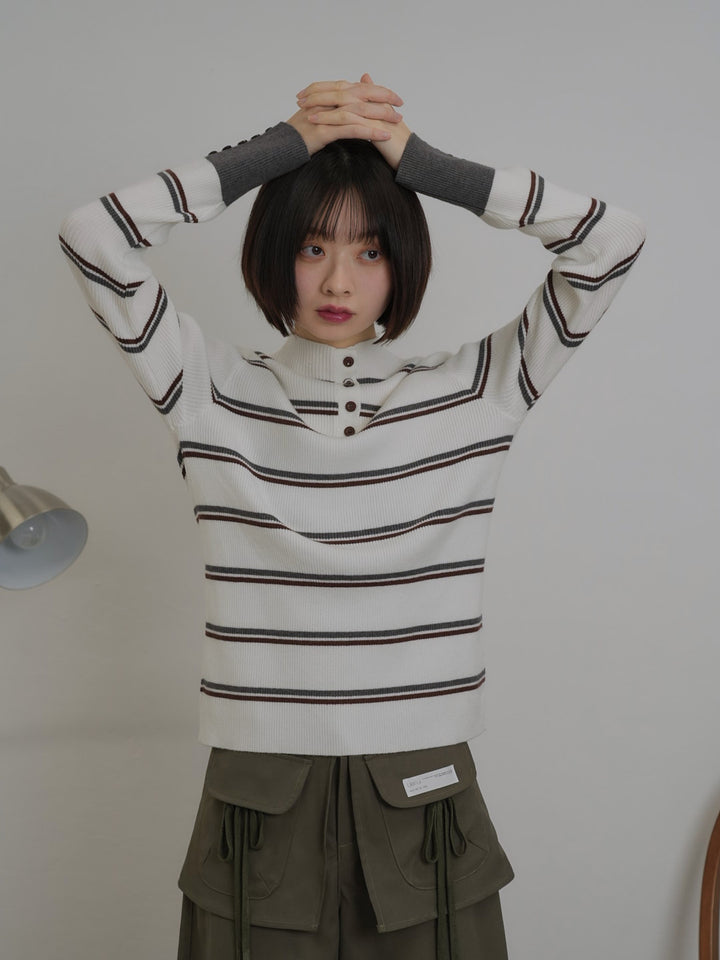 border rib knit  top