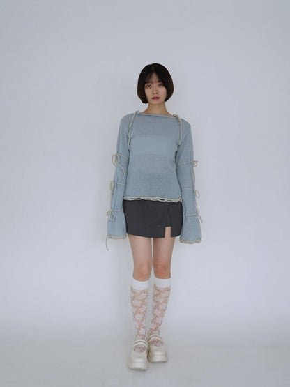 ribbon detail knit top