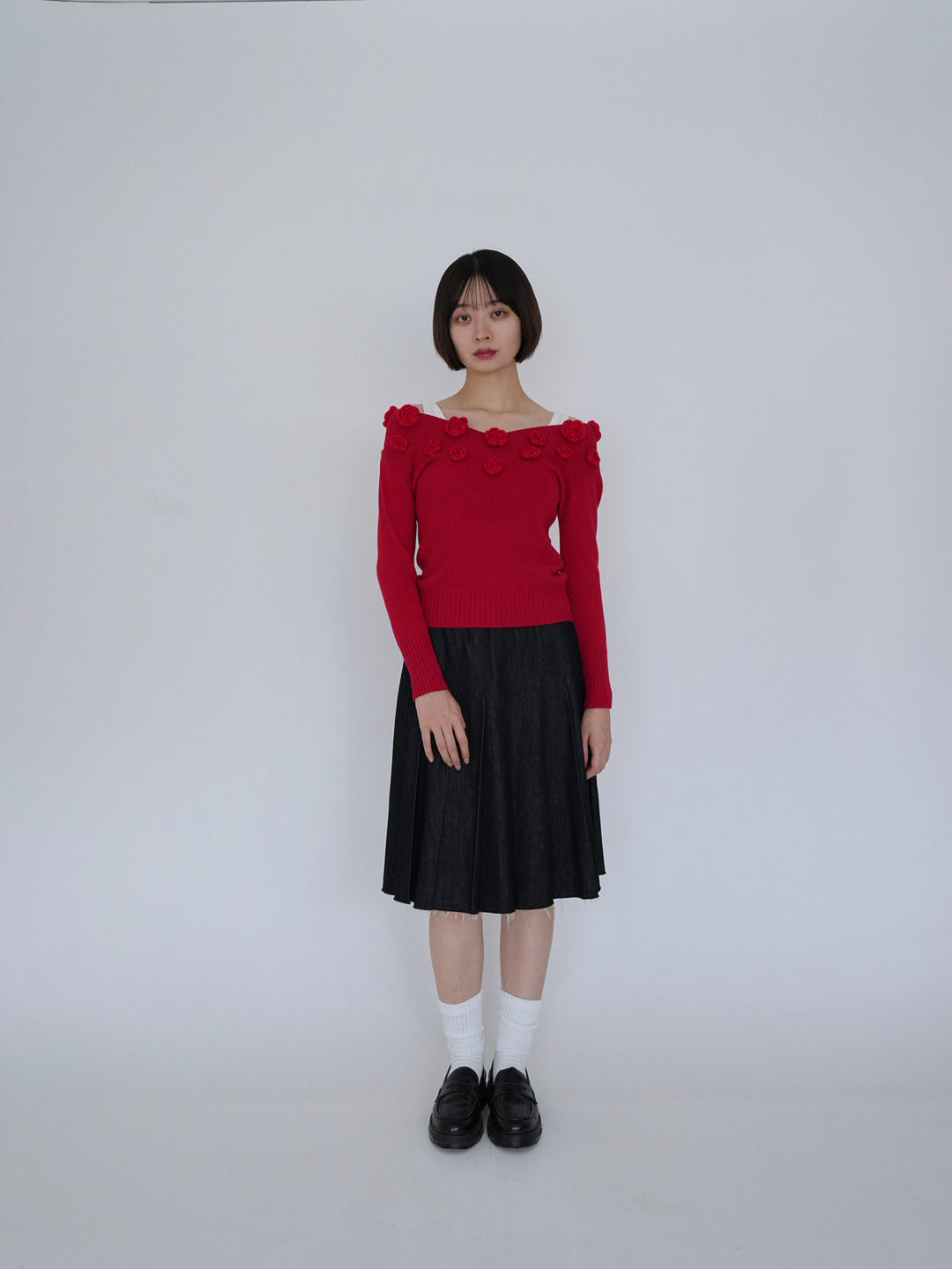 【 8月26日発送予定 】flower knit top