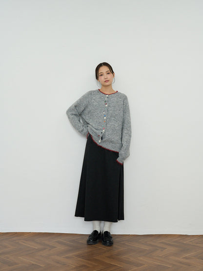 color button knit cardigan