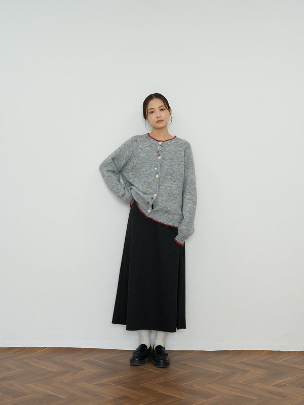 color button knit cardigan