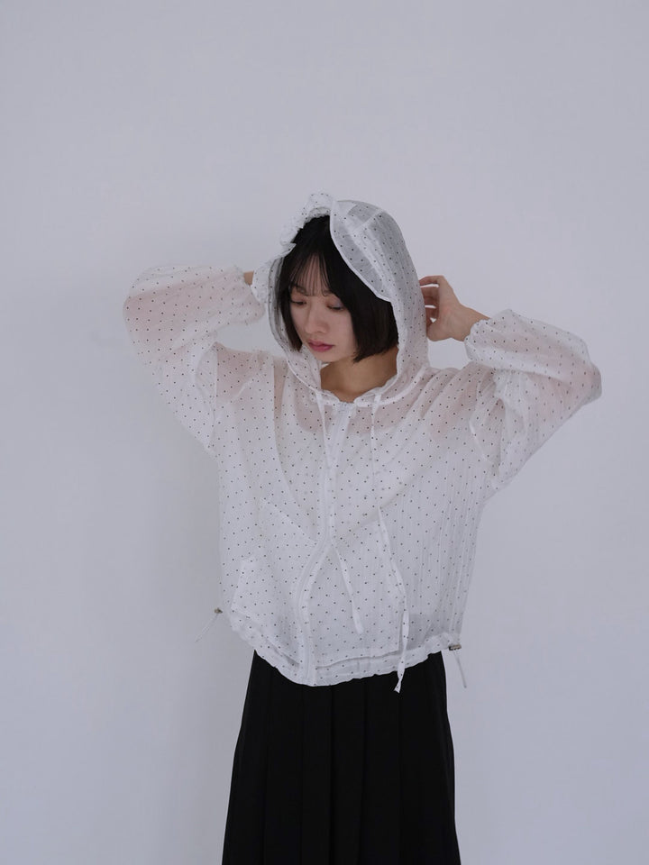 【8月26日発送予定】frill sheer hoodie