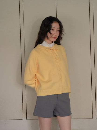 ribbon tie knit cardigan