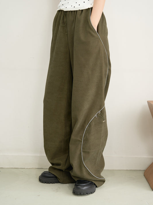 stitch line wide pants