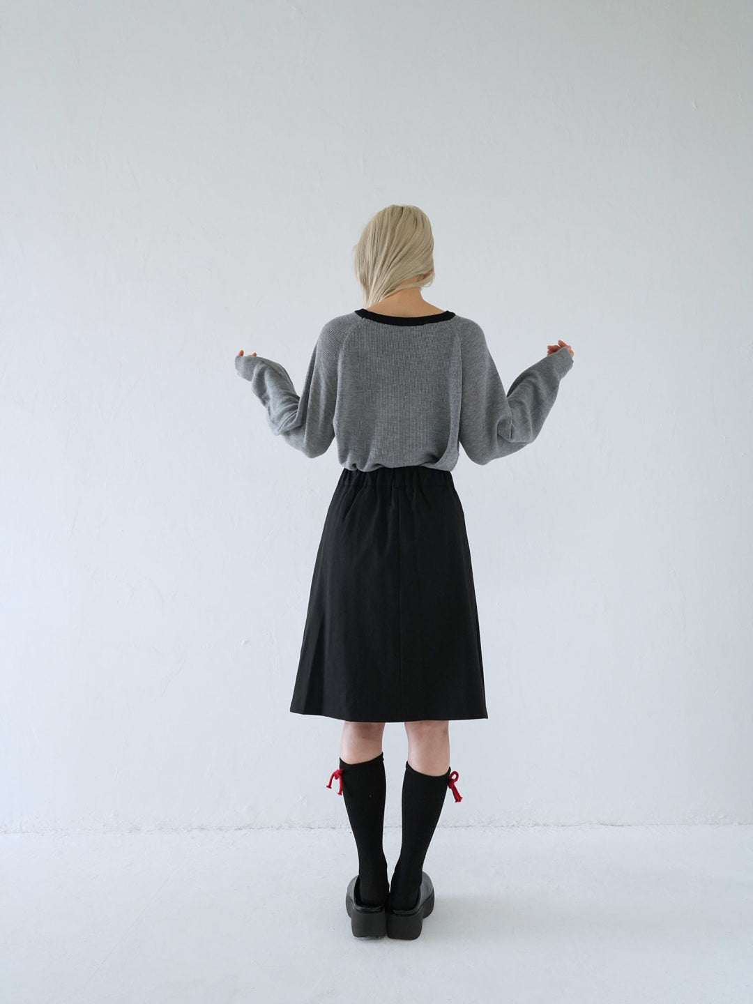【 10月上旬発送予定 】contrast trim rib knit top