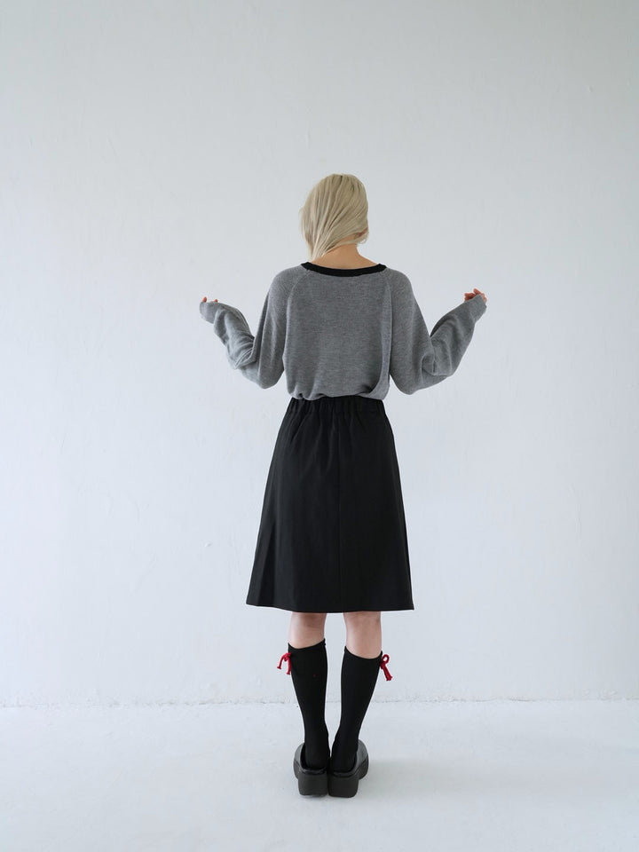 【 10月上旬発送予定 】contrast trim rib knit top