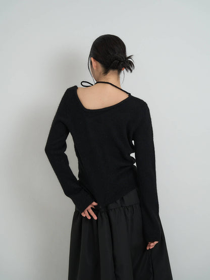 ribbon choker knit top