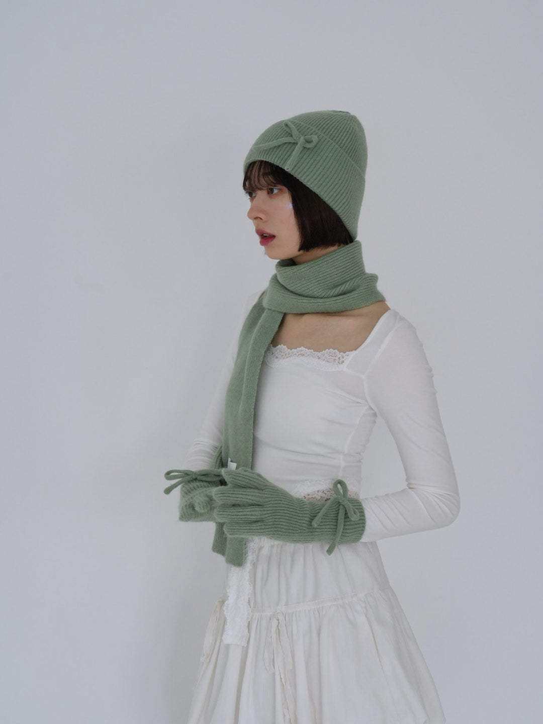 【8月26日発送予定】ribbon knit 3piece set