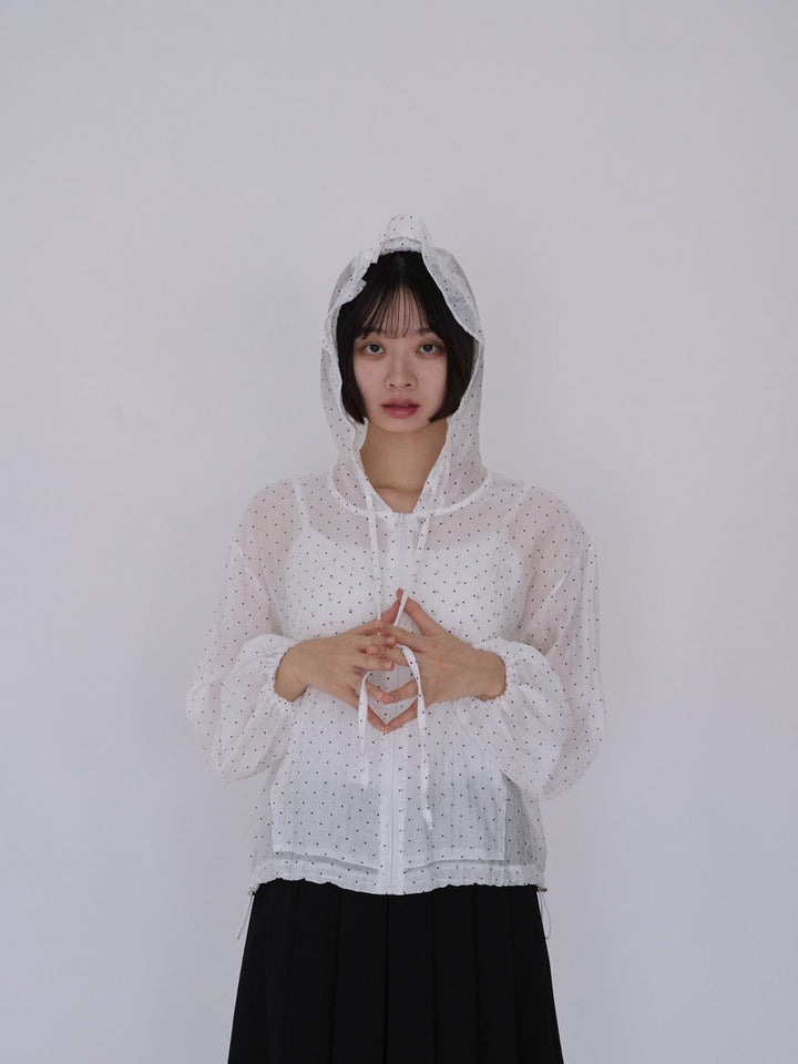 【8月26日発送予定】frill sheer hoodie