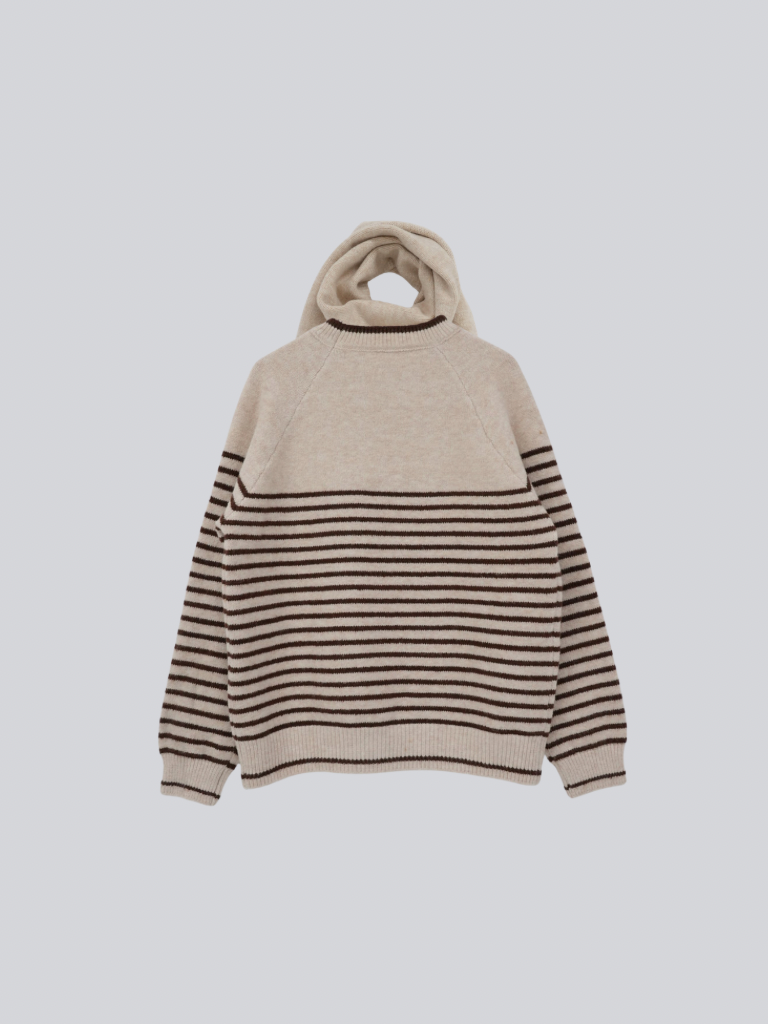 border knit top scarf set