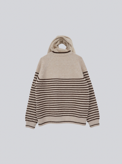 border knit top scarf set