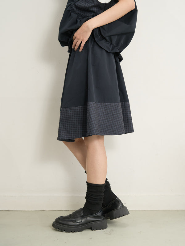 check vest & skirt set