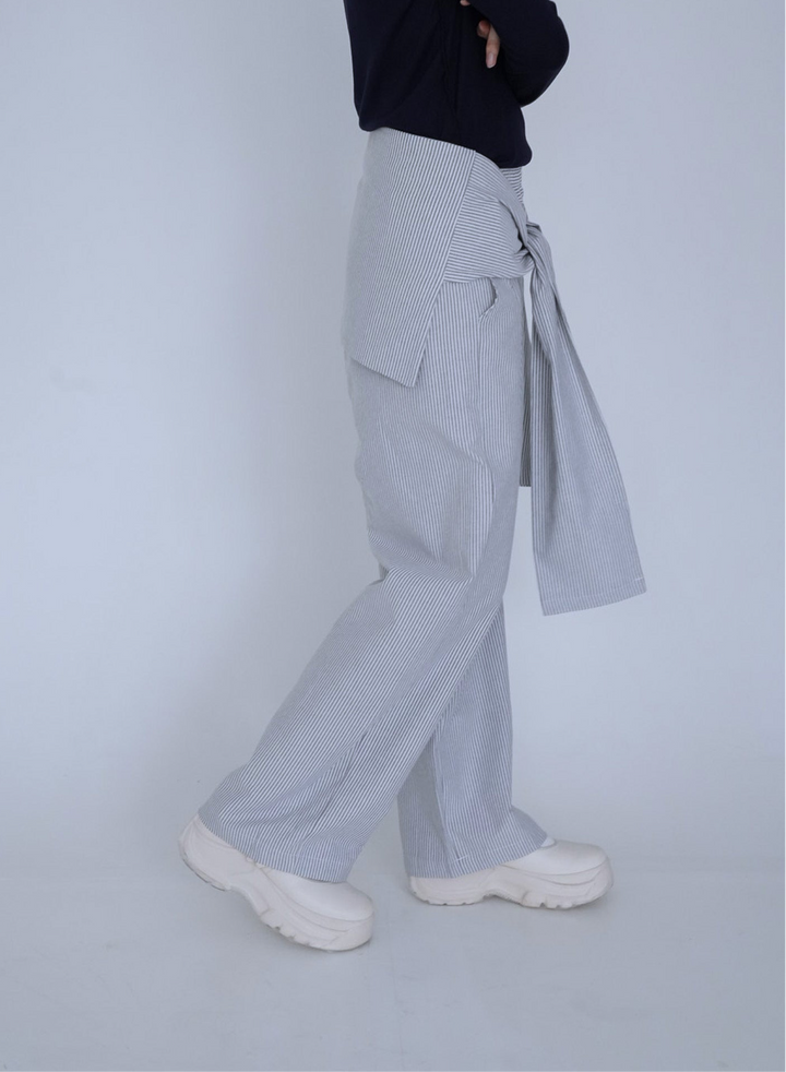 【8月26日発送予定】waist ribbon wide pants